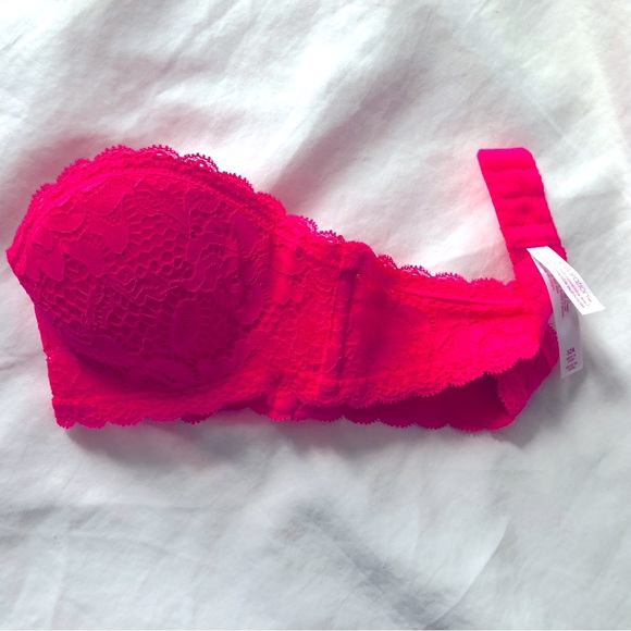 NWOT neon pink lace adjustable strap bra 32A - Picture 3 of 9